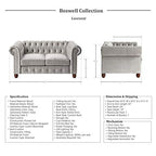 Lexicon 194840109891 Boswell Gray Velvet 2-Piece Living Room Set