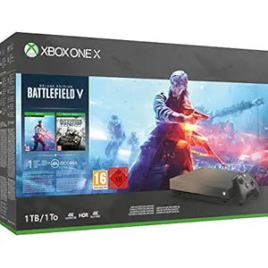 Microsoft Xbox One X 1TB Gold Rush Battlefield V Renewed — main product image
