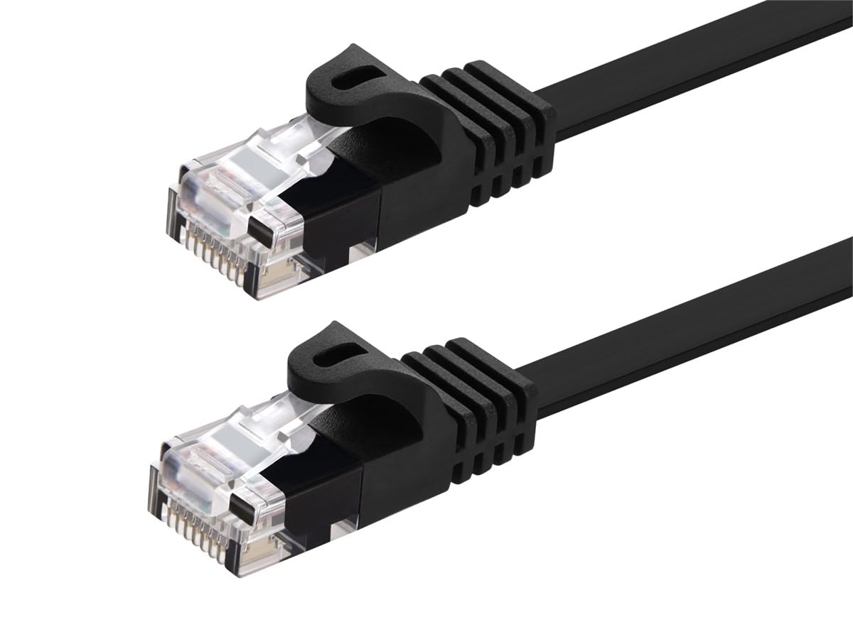 Monoprice 109549 Cat5e 7ft Black Flat Ethernet Cable