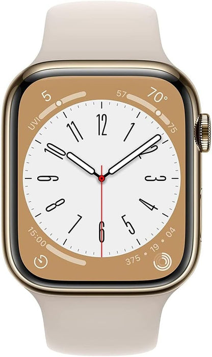 Apple MNW03LL/A-cr Watch Series 8 Cellular Gold (Renewed)
