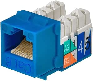 Monoprice 105379 Cat6 Punch Down Keystone Jack (Blue)