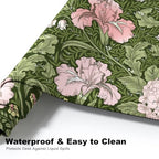 Niniubye Pink Retro Floral Desk Mat and Gaming Mouse Pad