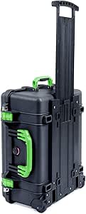 Pelican 1560 Black & Lime Green Wheeled Case (No Foam)