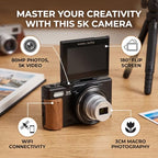 Pomya 5K Retro Digital Camera with 12X Optical Zoom