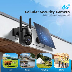 GLEEMALL 4G LTE Solar Cellular Security Camera (2-Pack)