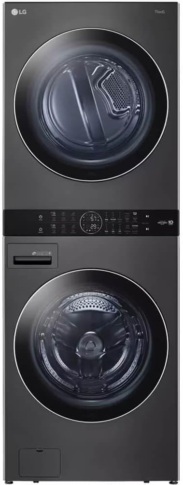 LG WKGX201HBA 27" Smart WashTower Gas Dryer Black Steel