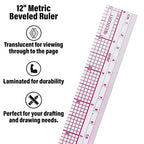 Westcott B-65 12-Inch/30cm Beveled Ruler - Clear