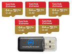SanDisk 64GB_TF_Extreme_x5_R4 64GB Micro Extreme DJI Drone Memory Card 5-Pack