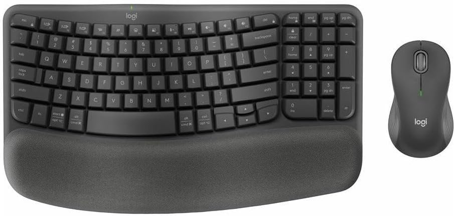 Logitech MK670 Wave Keys Ergonomic Keyboard and Mouse Combo Renewed