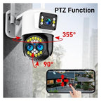 ZOMMRFVA 4K Triple-Lens 10X Zoom Outdoor Security Camera