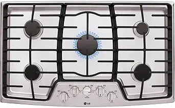 LG LCG3611ST 36-Inch Stainless Steel Gas Cooktop, 5 Burners — main product image