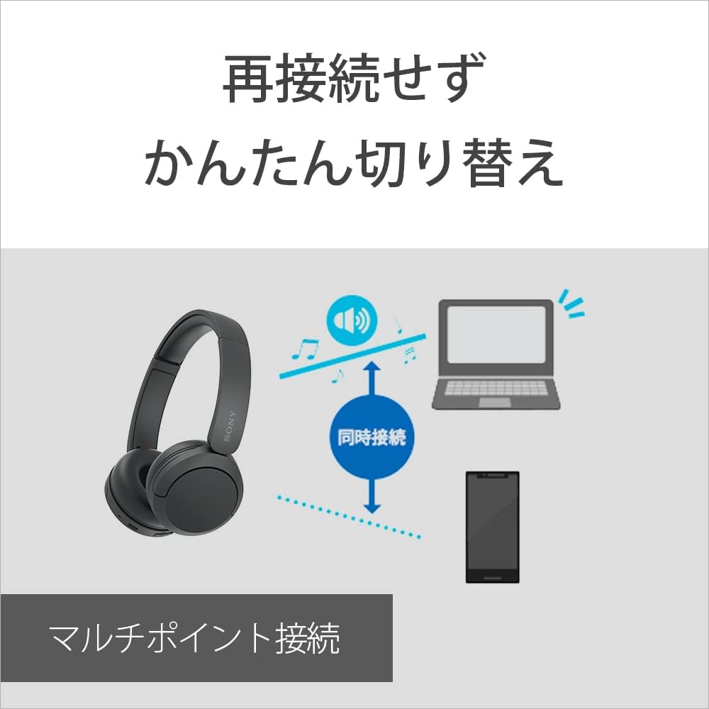 Sony WH-CH520 Wireless Headphones - Bluetooth, On-Ear, Beige