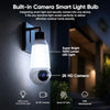 JCMNETE 2K Light Bulb Security Camera with 1000-Lumen LED