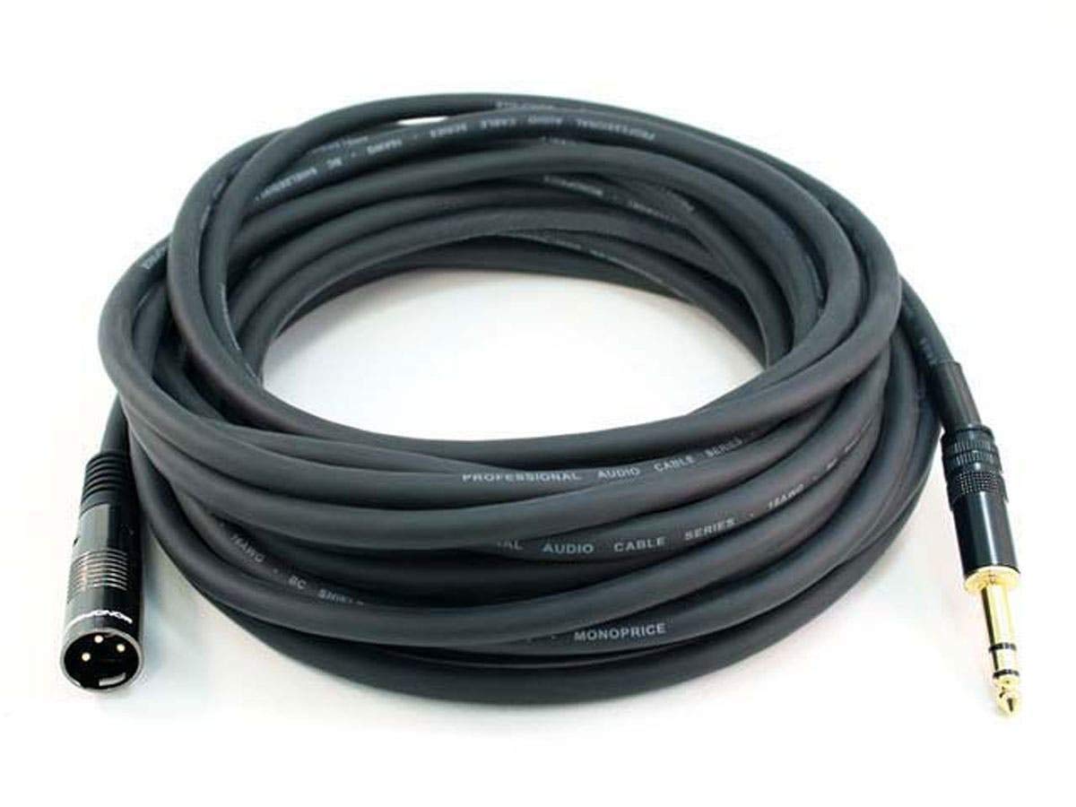 Monoprice 104762 XLR Male to 1/4" TRS Male Cable - 10ft