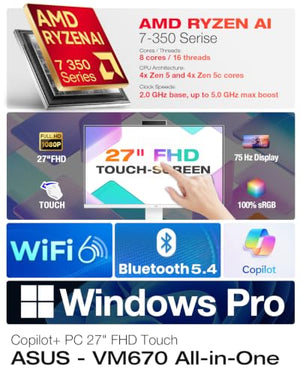 ASUS VM670 27-Inch Touchscreen Copilot+ All-in-One Desktop