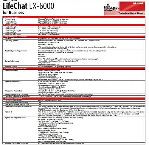 Microsoft LifeChat LX-6000 USB Business Headset