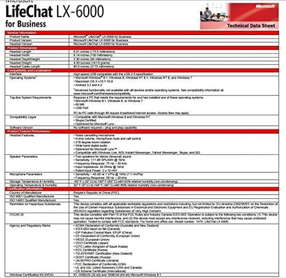 Microsoft LifeChat LX-6000 USB Business Headset