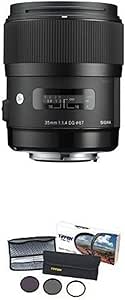 Sigma 340306 35mm F1.4 DG HSM Lens for Nikon with Filter Kit