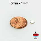 BOOM 5x1mm Mini Disc Magnets - 100 Pack N50