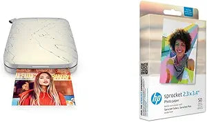 HP Sprocket Select Eclipse Instant Photo Printer Bundle