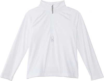 Spyder 38R125306-WHT Girl's Shimmer 1/2 Zip Top