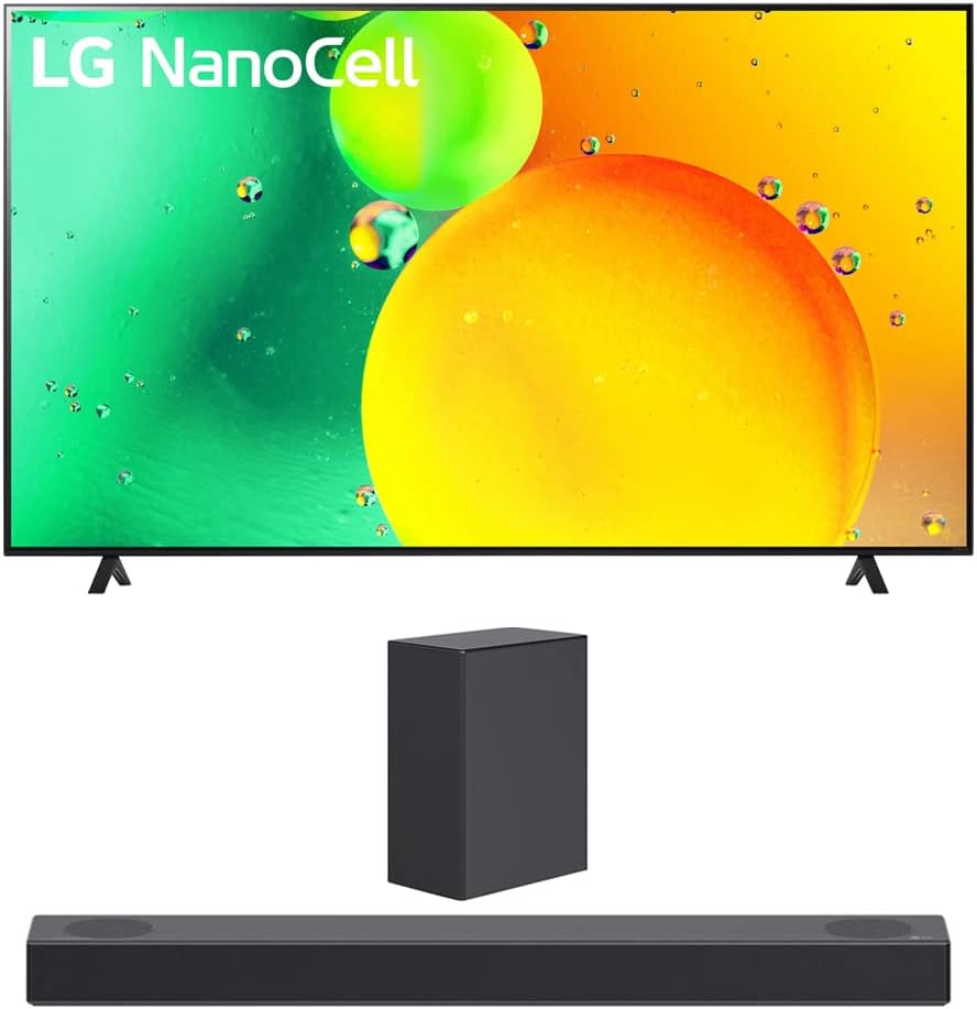 LG E75LG65NANO75UQA 65" NanoCell TV Soundbar Bundle