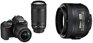 Nikon D3500 DX-Format DSLR Two Lens Kit + 35mm Lens