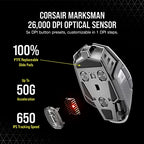 Corsair CH-9319511-NA2 M65 Ultra Wireless Gaming Mouse: 26K DPI, White
