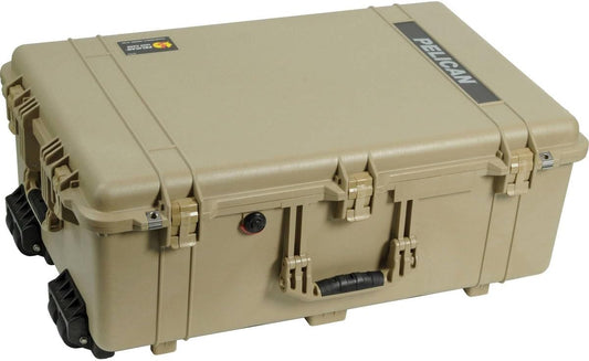 Pelican 1650 Watertight Hard Case, Wheeled, No Foam - Desert Tan