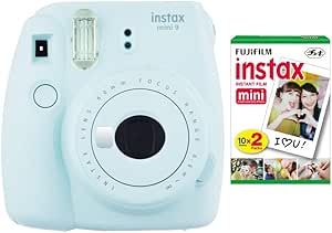 Fujifilm Instax Mini 9 Ice Blue Camera + Film Twin Pack