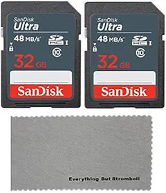 SanDisk SDSDUN--032G-2PK-MFC 32GB SDHC Card 2-Pack with Cloth