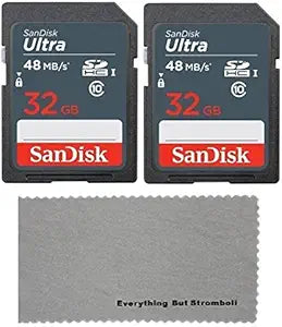 SanDisk SDSDUN--032G-2PK-MFC 32GB SDHC Card 2-Pack with Cloth