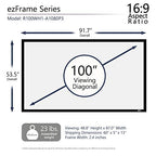 Elite Screens ER96WH1-Wide 96-Inch Fixed Frame Projector Screen