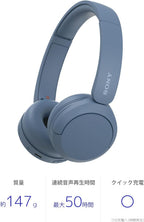 Sony WH-CH520 LZ Blue Wireless Bluetooth On-Ear Headphones
