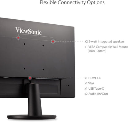 ViewSonic VA2447-MHU 24" 1080p USB-C 100Hz Monitor