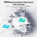 TFBWVD WiFi Range Extender with Ethernet Port and 1-Tap Setup