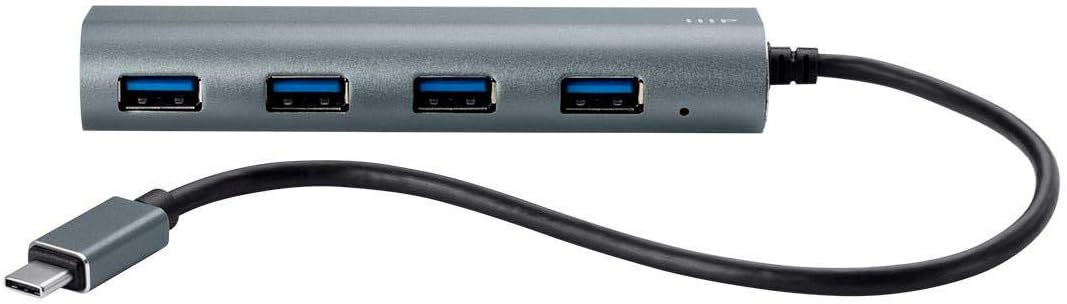 Monoprice 114908 4-Port USB-C Hub Aluminum Gray