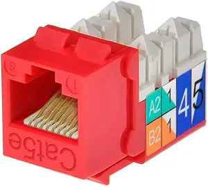 Monoprice 105375 Cat5E Punch Down Keystone Jack Red — main product image