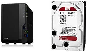 Synology DS218+ 2-Bay NAS with 4TB WD Red HDD — main product image