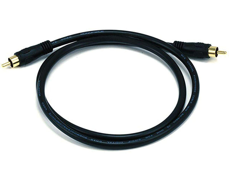 Monoprice 102743 75 Ohm Digital Coaxial RCA Cable Black — main product image