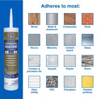GE 2811093 Advanced Silicone Window & Door Caulk White