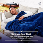 Gravity Weighted Blanket, 15lbs, 48x72, Navy, Cotton, Washable Cover