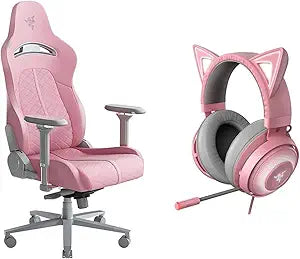 Razer Enki Gaming Chair & Kraken Kitty Headset - RGB Comfort