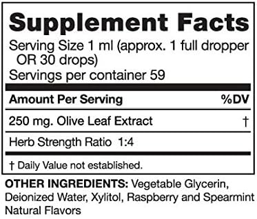 Seagate 00075-0 Olive Leaf Extract Liquid Raspberry Spearmint