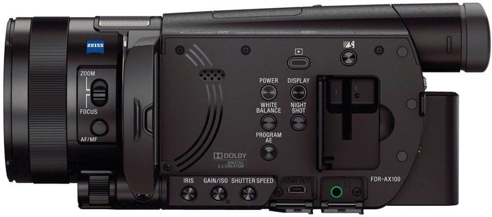 Sony FDRAX100/B 4K Camcorder - 3.5" LCD, Black