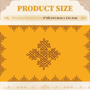 Fanfanwin Yellow Indian Pooja Backdrop, 8 x 5 ft Extralarge