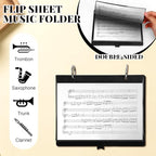 BOXOB Clarinet Flip Folder Set with Spare Sheet Music Sleeves