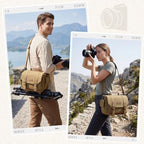 RAINSMORE Canvas Camera Sling Bag with Rain Cover
