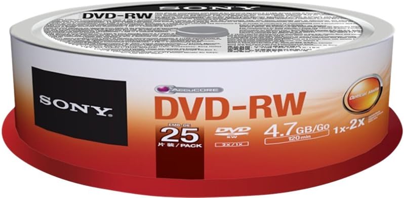 Sony 25DMW47SPM DVD-RW 2X 4.7GB 25-Pack — main product image