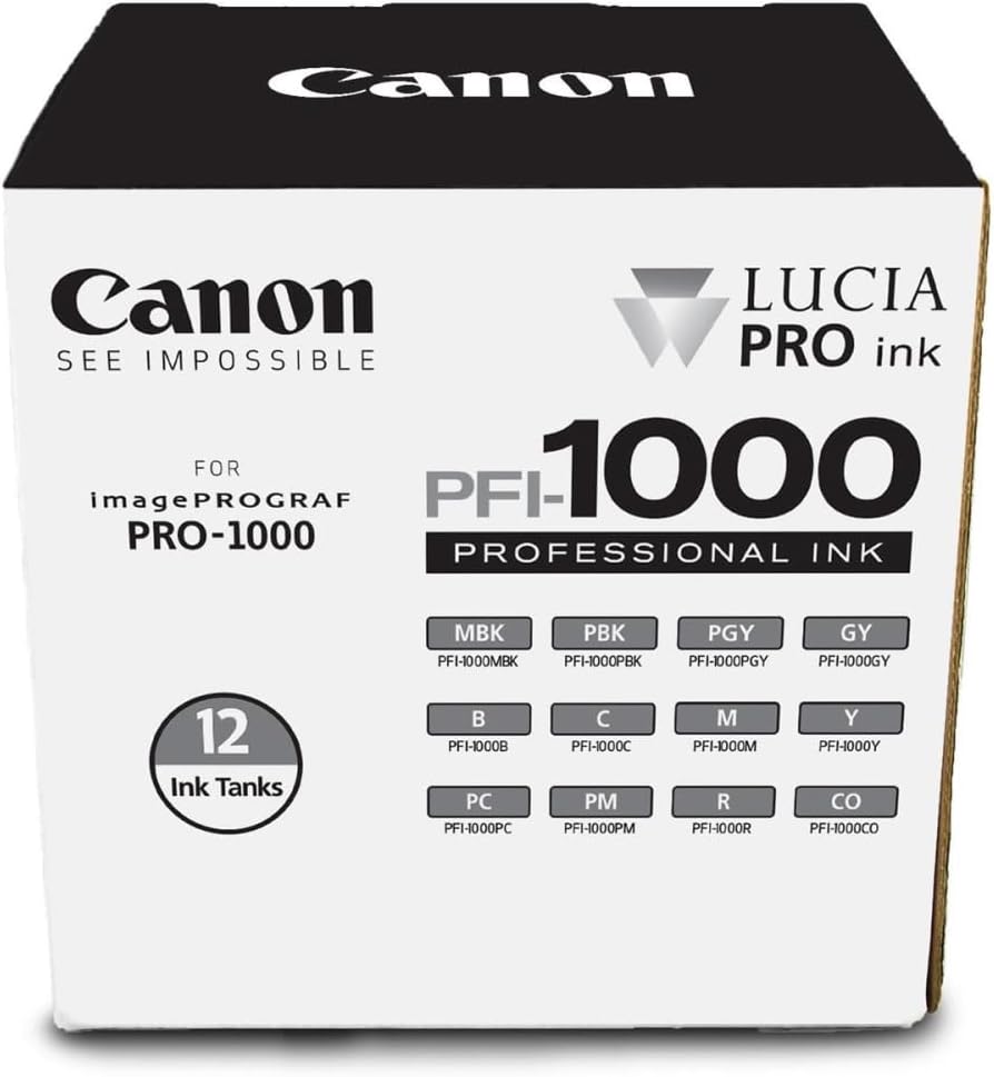 Canon 0545C006 PFI-1000 12 Color Pack Ink Tank